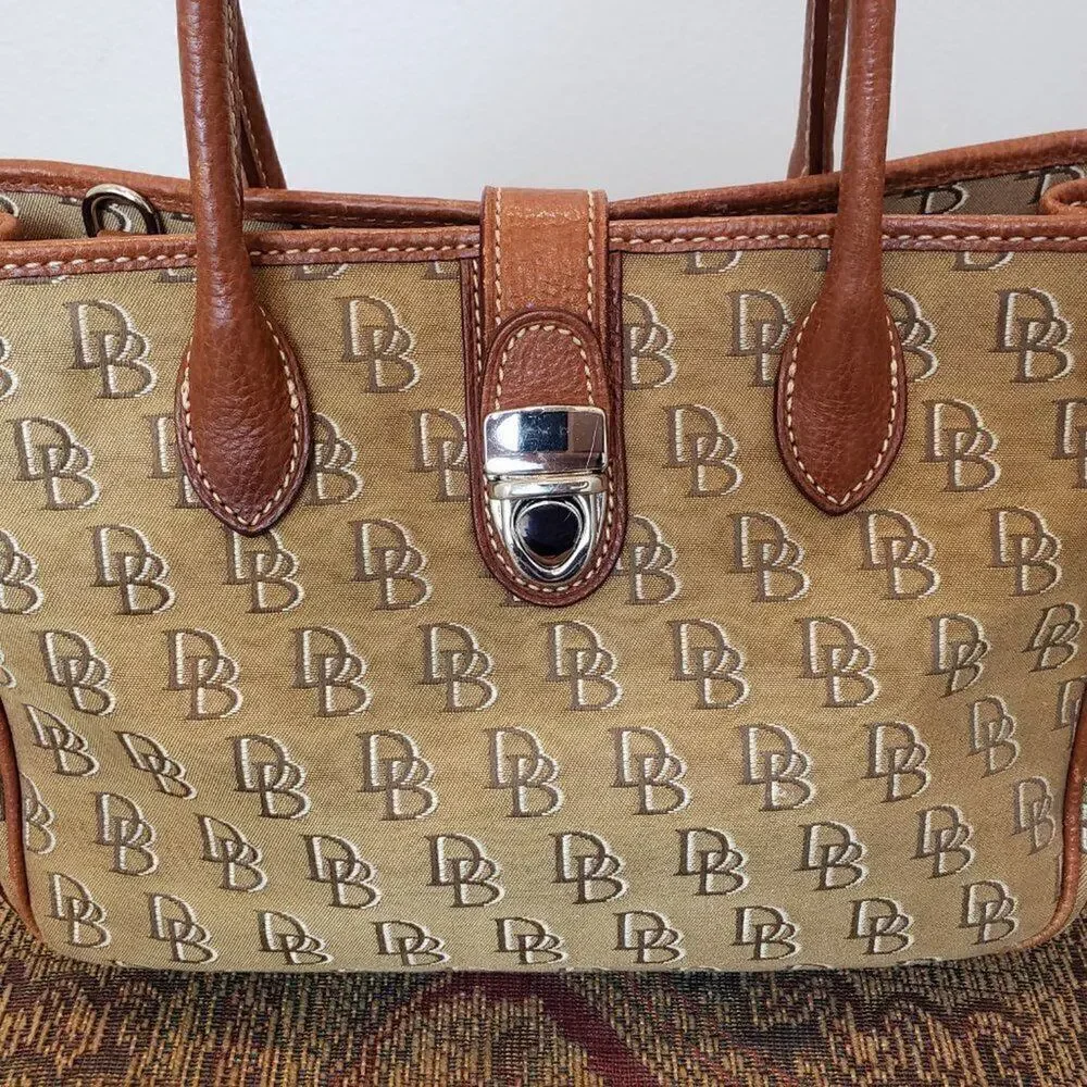 Dooney & Bourke Double Handle Canvas/Leather Signature Handbag U0026
